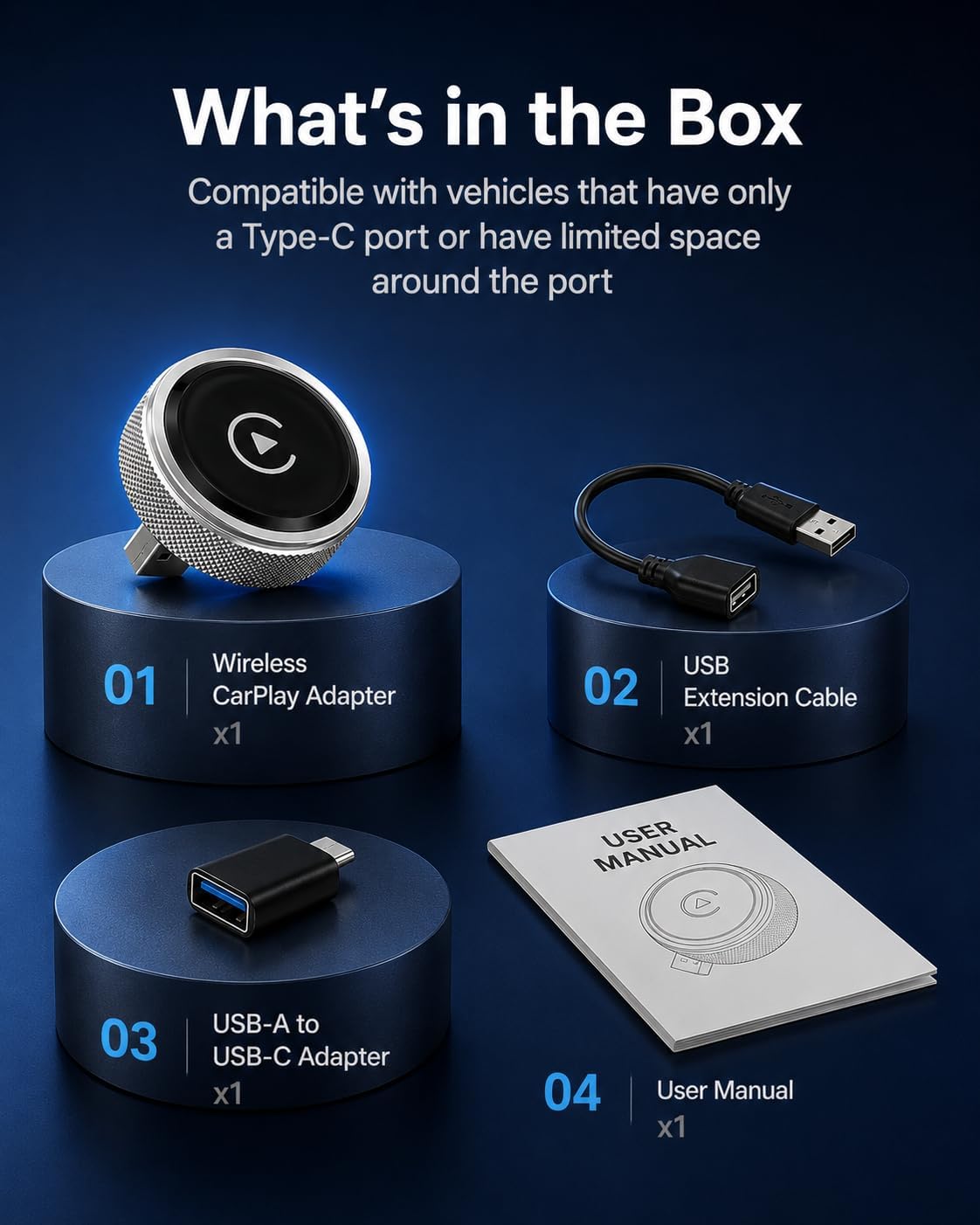 2026 Car Play Wireless Adapter for Apple iPhone＆ Android Auto 2-in-1