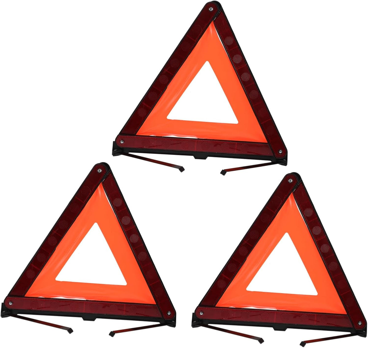 Unomor 3 Piece Road Safety Warning Triangle Sign Set for Car Roadside