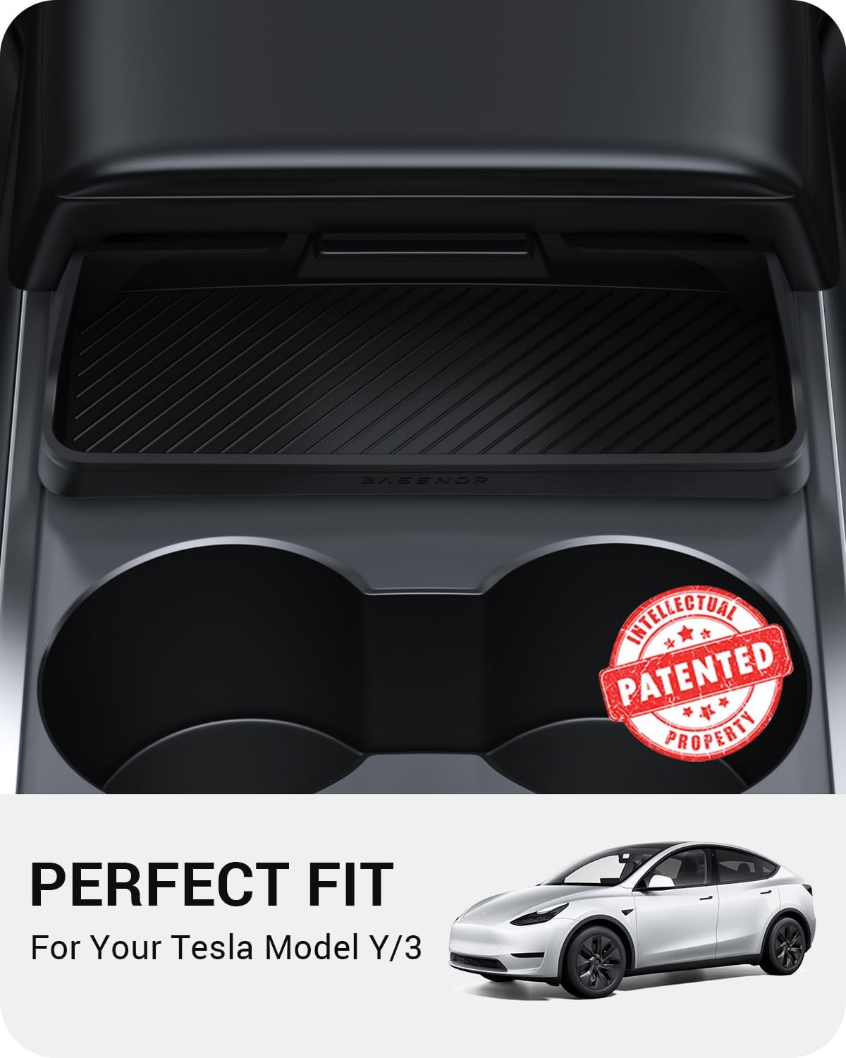 BASENOR Center Console Sunglasses Holder for Tesla Model Y Model 3