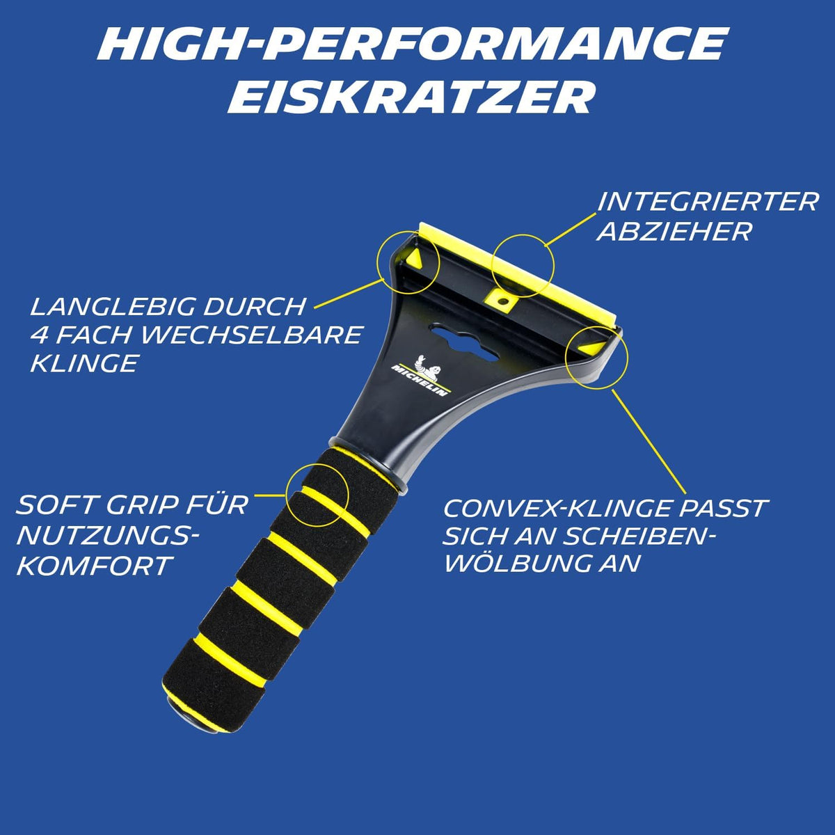 Michelin 81000 Ice scraper made of high-impact proof polystyrene - Blue/white