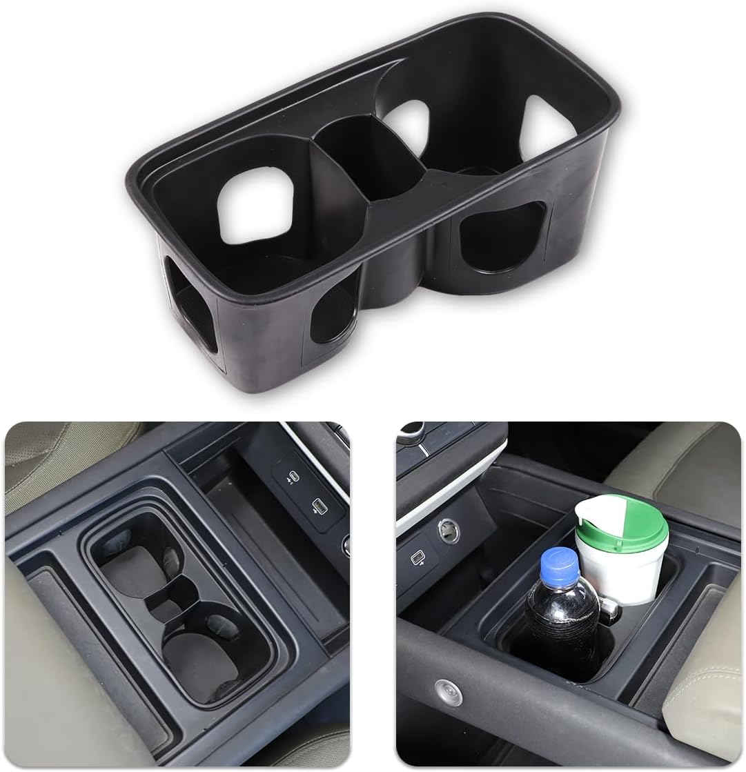 Black Center Console Cup Holder Compatible with Land Rover Defender 90 110 130 2020-2024 Car Cup Holder Expander Storage Box，Drink Cup Holder Organizer Accessories (for Defender 2022-2024)