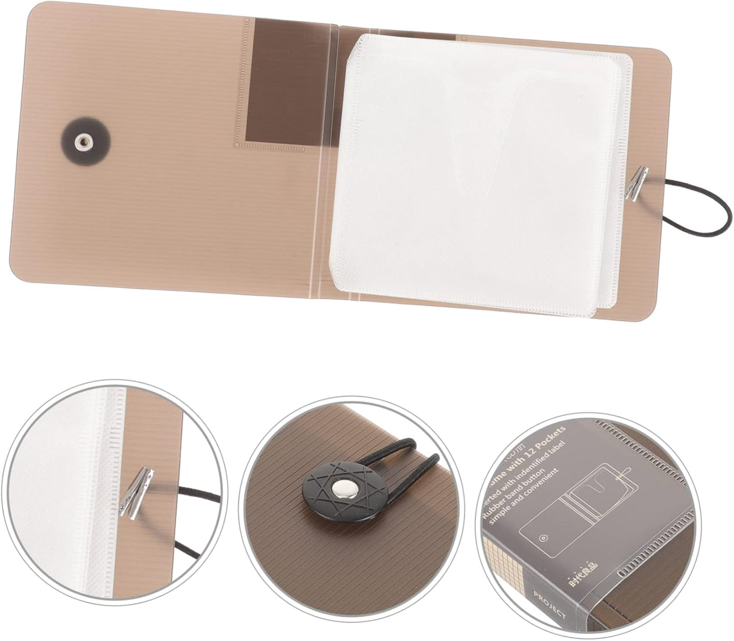 Cd Dvd Storage Binder 2 Pack 12-Slot Cd Holder Case with Soft Interior Buckle Rope Closure Portable Disc Organizer Wallet for Travel Car Console 6.18 X 5.51 X 1.57 in