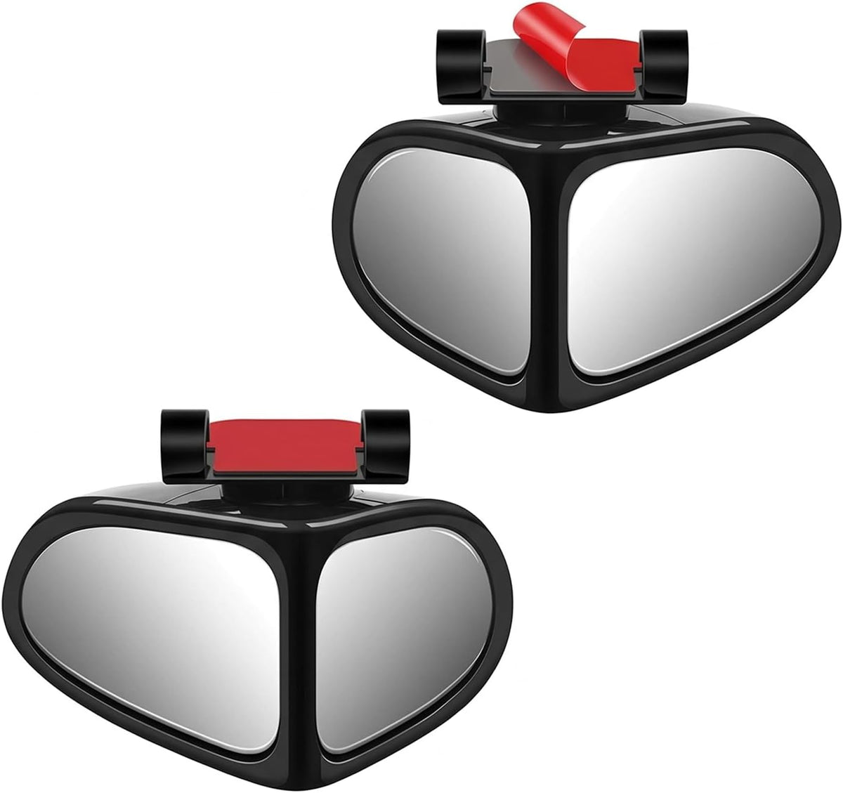 2 PCS Car Blind Spot Mirrors, Dual-sided Wide Angle Rearview Mirror, Adjustable High Definition Glass with ABS Anti-collision Housing, Reverse Parking Auxiliary Tool for Most Cars (Black)