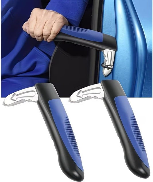 3‑in‑1 Car Door Assist Handle 2Pcs, Support for Seniors with Seat Belt Cutter & Window Breaker Blue