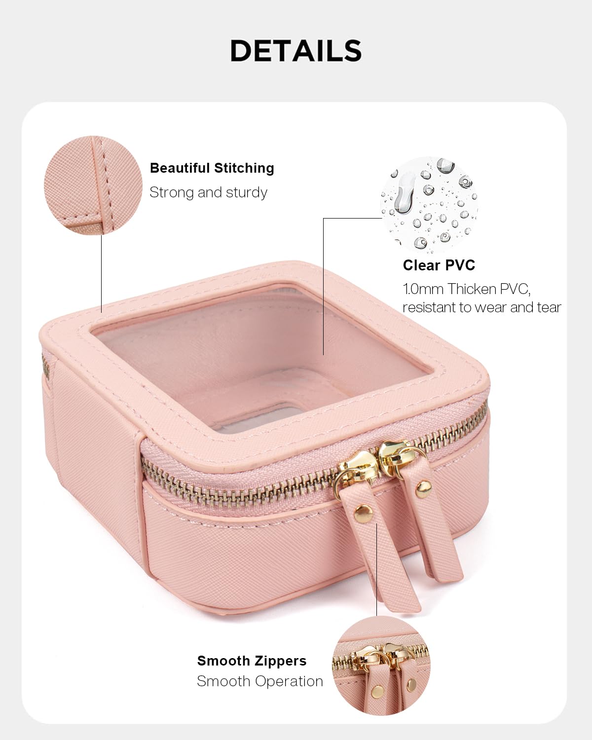 LETGO Sunscreen Makeup Bags for Beach, TSA Approved Toiletry Bag with Zipper,Mini Clear Comestic Bag Car Organizer Travel Size Toiletries Travel Essentials Pink Car Accessories For Women (Mini-Pink)