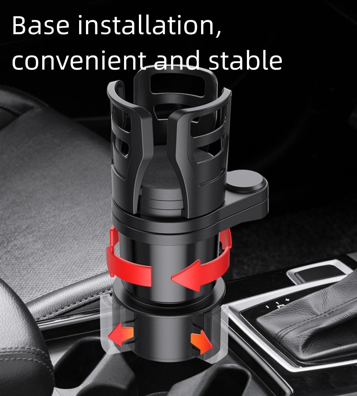 Car Cup Holder Expander, Coffee Mug, Adjustable Arms and Base Expandable Insert Accessories for Cars, Flasks 18-64oz Most Coffee Mugs Bottles & CupsBlack