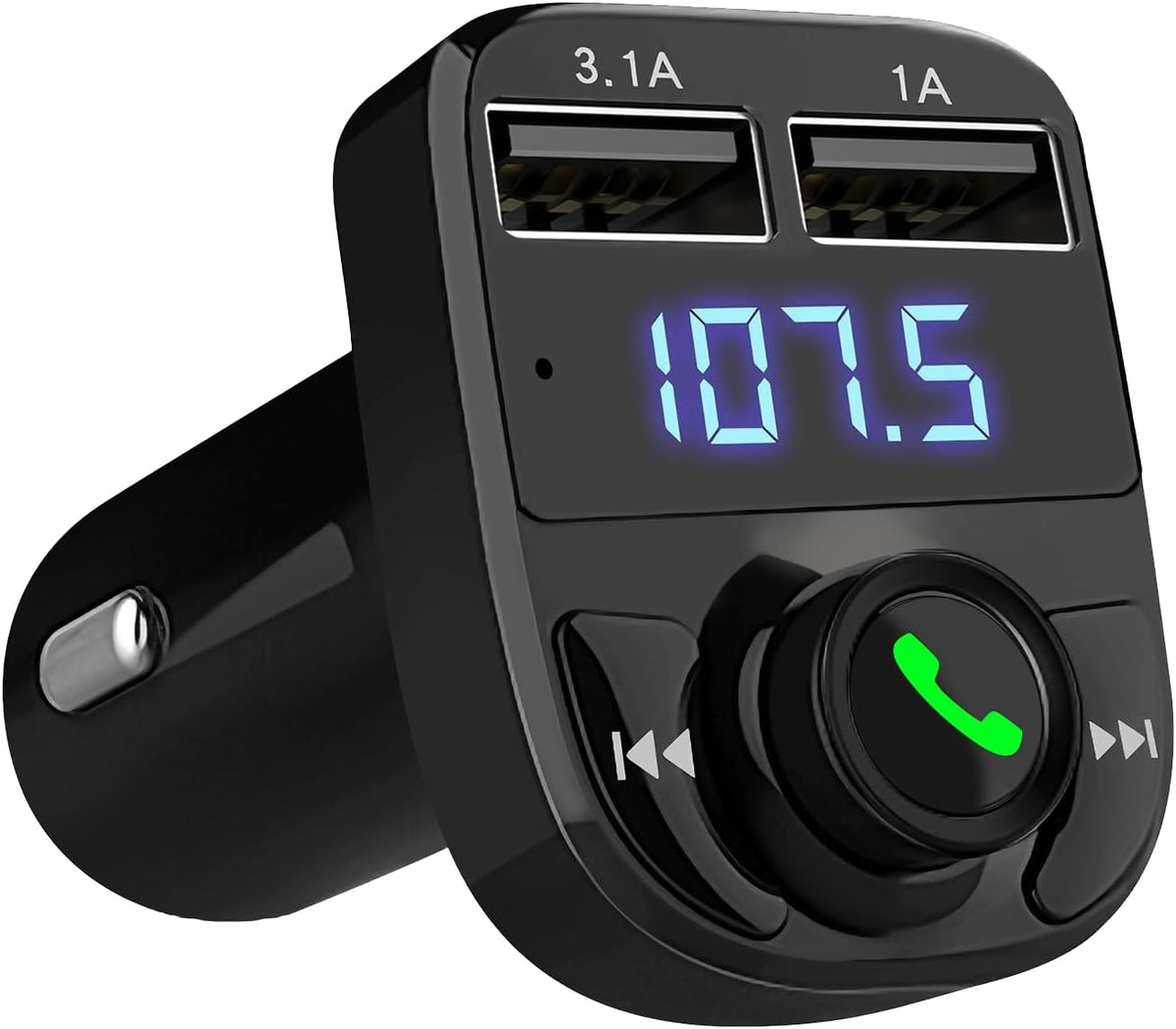 LIHAN Bluetooth Car Adapter 5.3, FM Transmitter, Dual USB Charger