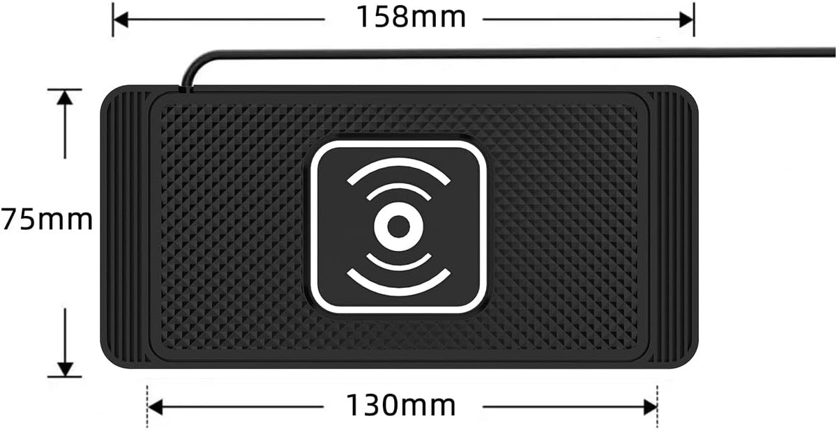 Wireless Charger Car Charging Pad 15W Fast Car Wireless Charger Pad, 15W Fast Charging, Anti-Slip, Universal Qi Compatible with iPhone and Wireless Charging Phones, Black(USB-C)