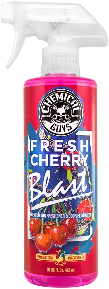 Chemical Guys Fresh Cherry Blast Air Freshener & Odor Eliminator, 16 fl oz | For cars, trucks, SUVs, home, and office, brewed with real cherry extract for authentic just-picked scent