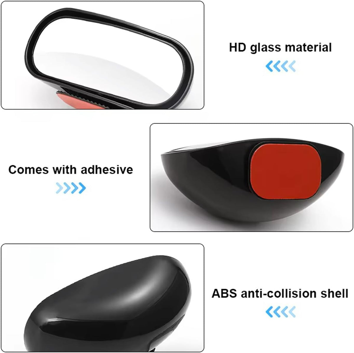 360 ° HD Blind Spot Car Mirror 2Pcs Blind Spot Car Rearview Stick on Mirror