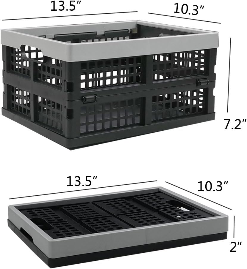 16-Liter Collapsible Storage Crates/Stackable Storage Container Basket, Set of 2