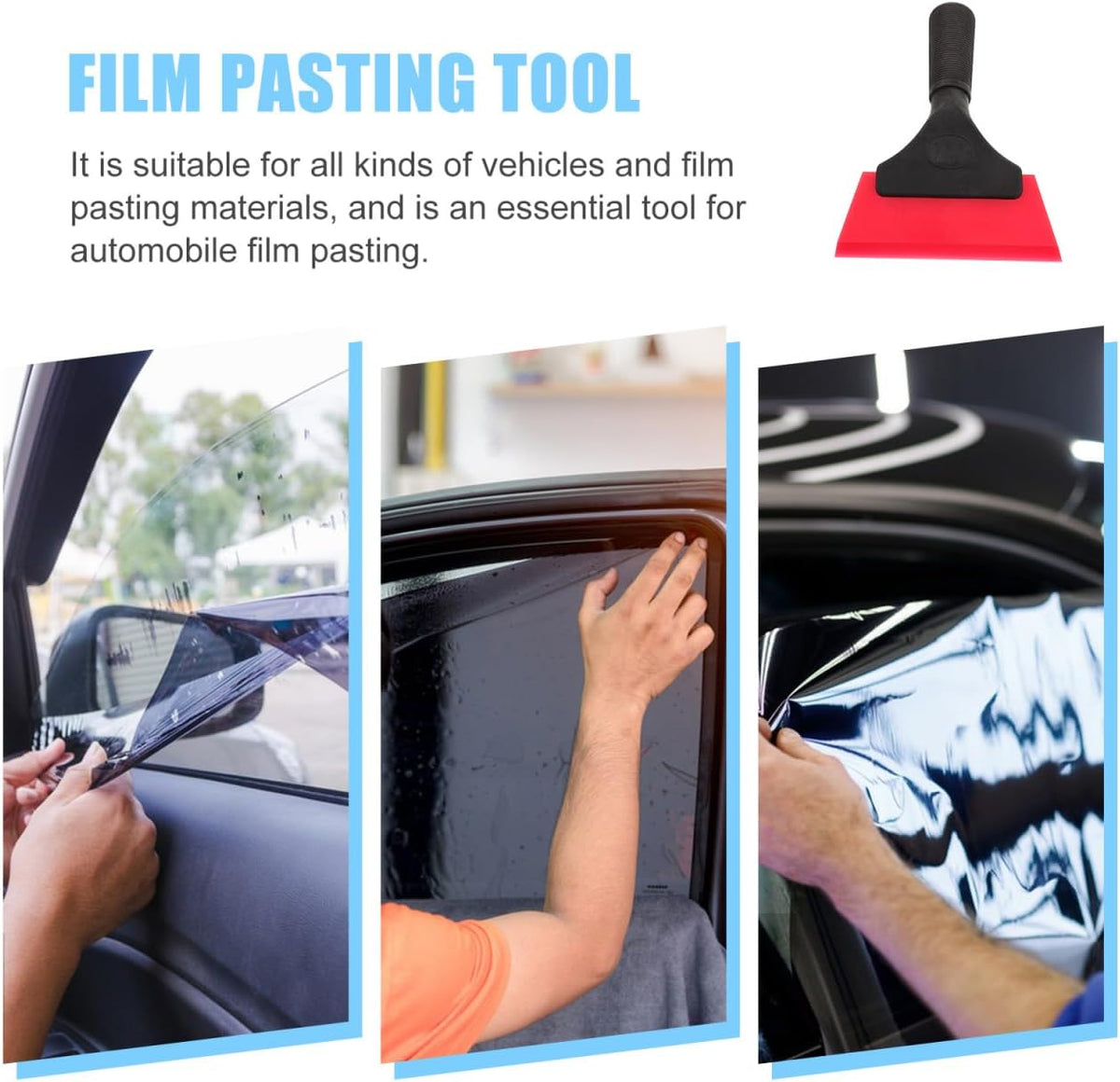 Luxshiny Car Tint Squeegee Window Film Scraper Set for Car Windows Mirror Shower Glass Vinyl Wrapping Tool for Stain and Bubble Removal 6.69 X 5.11 X 1.25 in