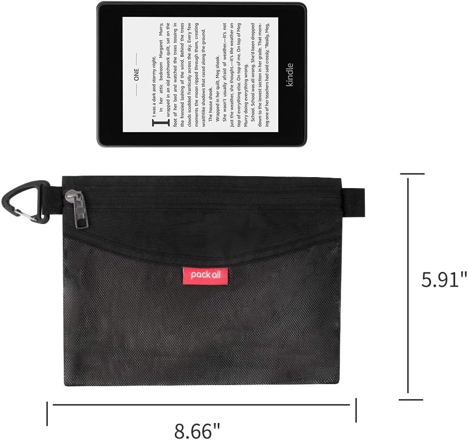 pack all Water-Resistant Zipper Pouch, Mesh Zipper Bag, 8.66"x5.91"