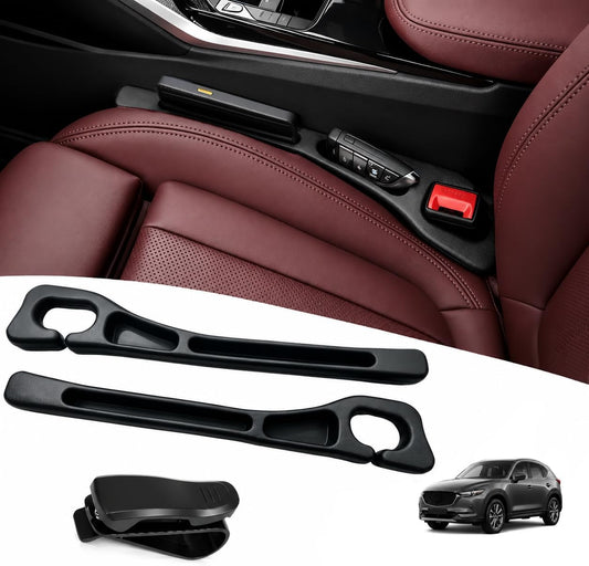 【Compatible with mazda】 Car Seat Gap Filler Organizer Compatible with mazda cx5 2013-2025, Car Organizer Front Seat 2-in-1 Storage No-Drop Storage(2 Pack, Black)
