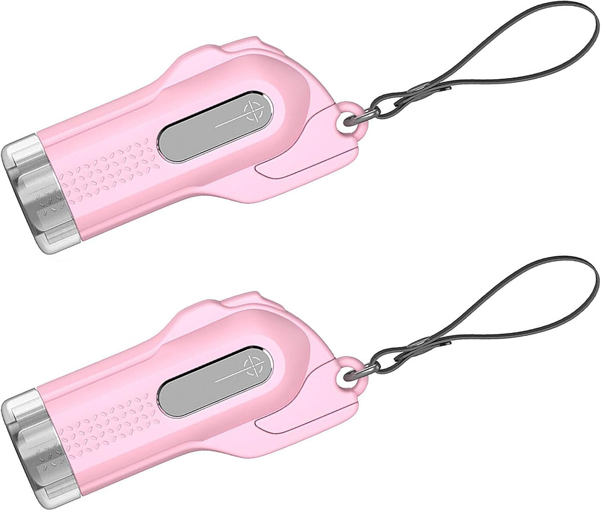 2-in-1 Window Glass Breaker Seatbelt Cutter, 2-Pack Emergency Keychain Car Escape Survival Tool, Safehammer for Land/Underwater, Pink