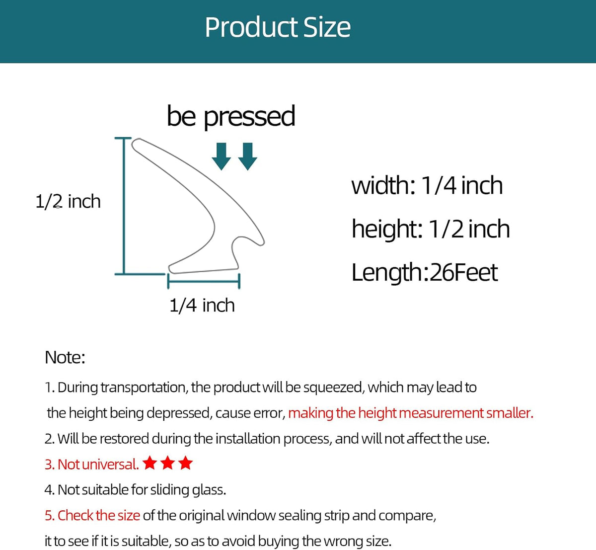 RV Window Seal, Windshield Weather Stripping for Automotive, Boat, Truck and Van, 26Feet (8 Meter)