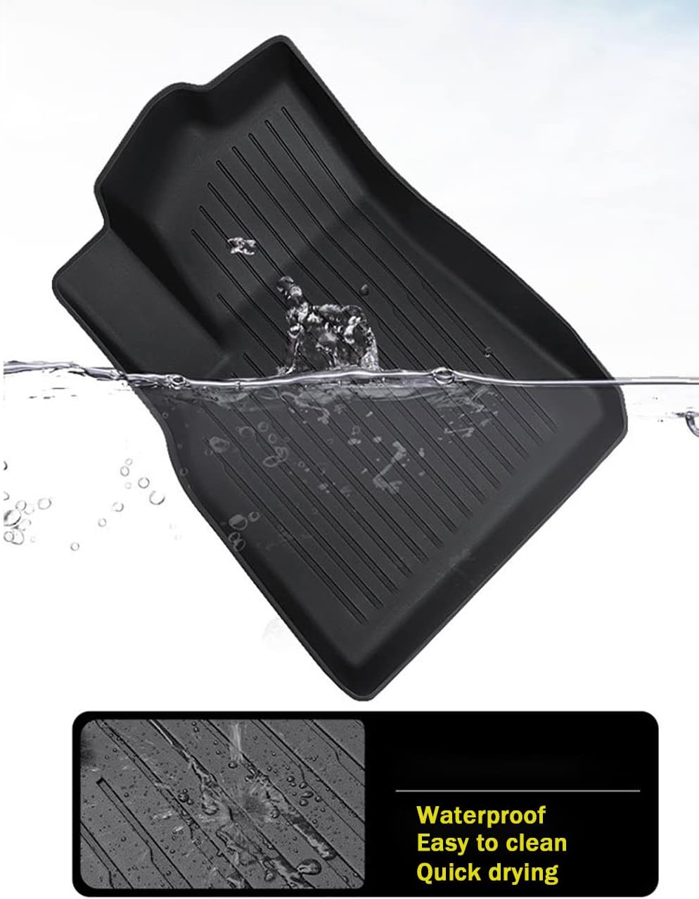 RAV4 Floor Mats Compatible with Toyota RAV-4 2007-2012，All Weather Protection Waterproof Durable Anti-Slip Odorless Custom-fit TPE Floor Liner Front and Rear Row Set
