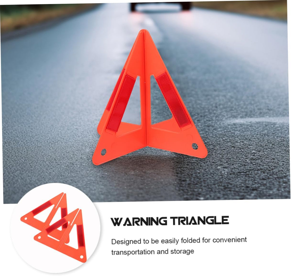 PRETYZOOM 3pcs Reflective Triangle Warning Signs Emergency Vehicle Safety Kit Foldable and Portable Roadside Safety Triangles for Breakdowns and Parking Alerts