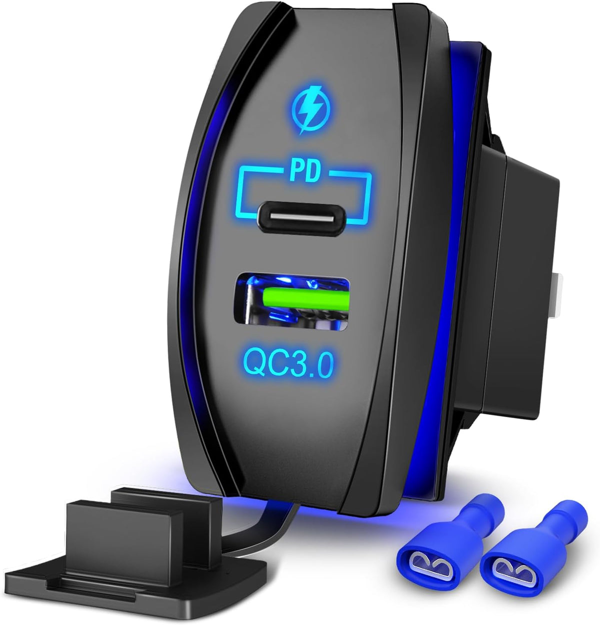Nilight Rocker Switch Style USB Outlet Socket Fits Panel