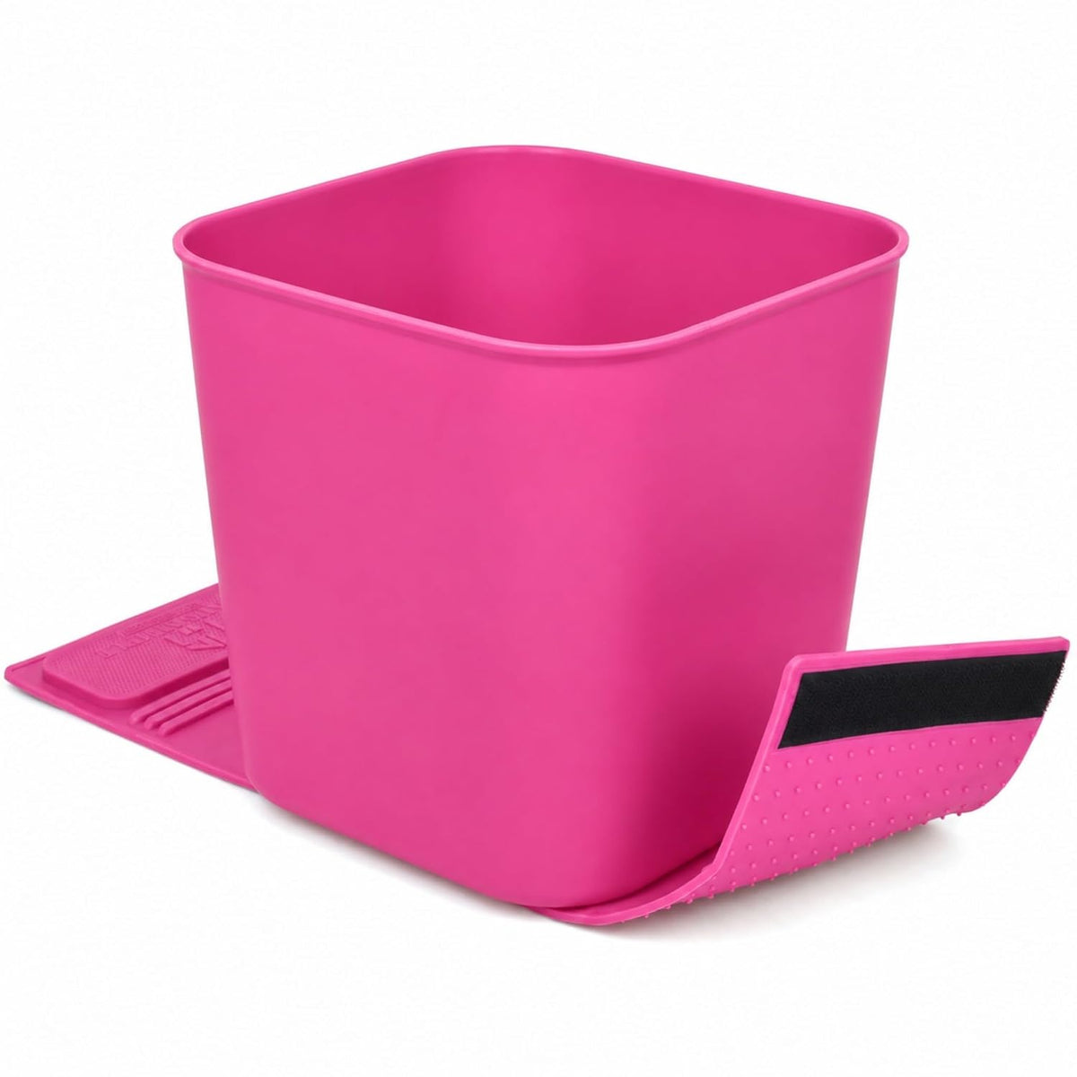 Car Trash Can 1.4 Gallon with Stability Flap & Magic Strips — No-Tip Leakproof Car Garbage Bin for Car Floor, Mats, Front or Back Seat, SUV, Truck, Van, Vehicle Interior Organizer (Pink)