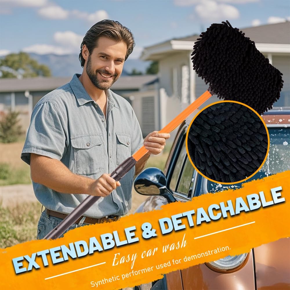 Auto Wash Brush, 15° Curved, 2 Pcs, Orange