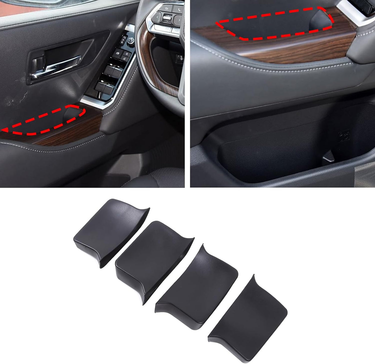 Car Door Side Storage Insert Box Compatible withToyota Land Cruiser LC300 2022-2026,Silicone Front and Rear Door Handle Slot Pockets Accessories