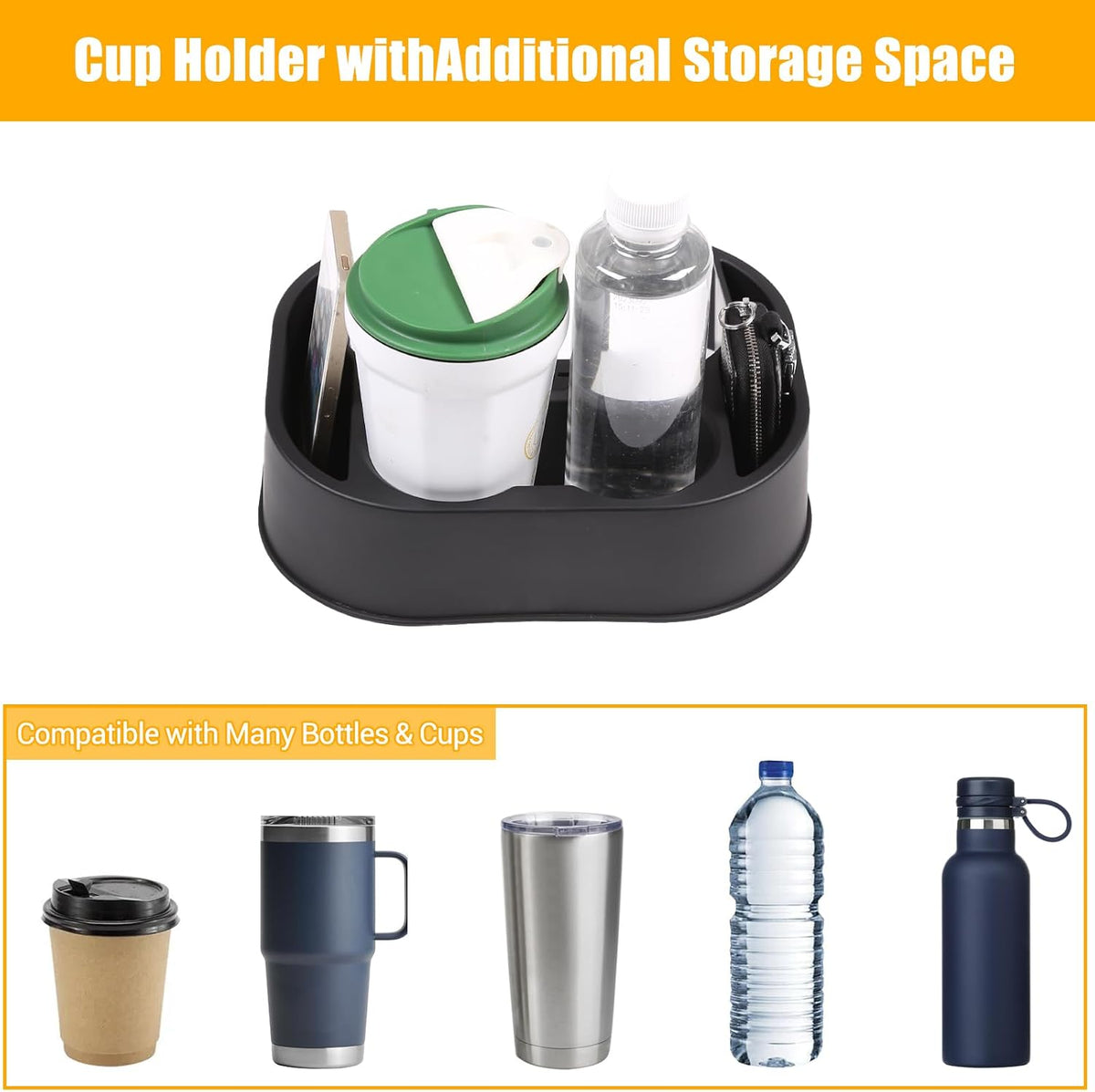Rear Cup Holder Expander Organizer Compatible with Ford Maverick 2022-2026