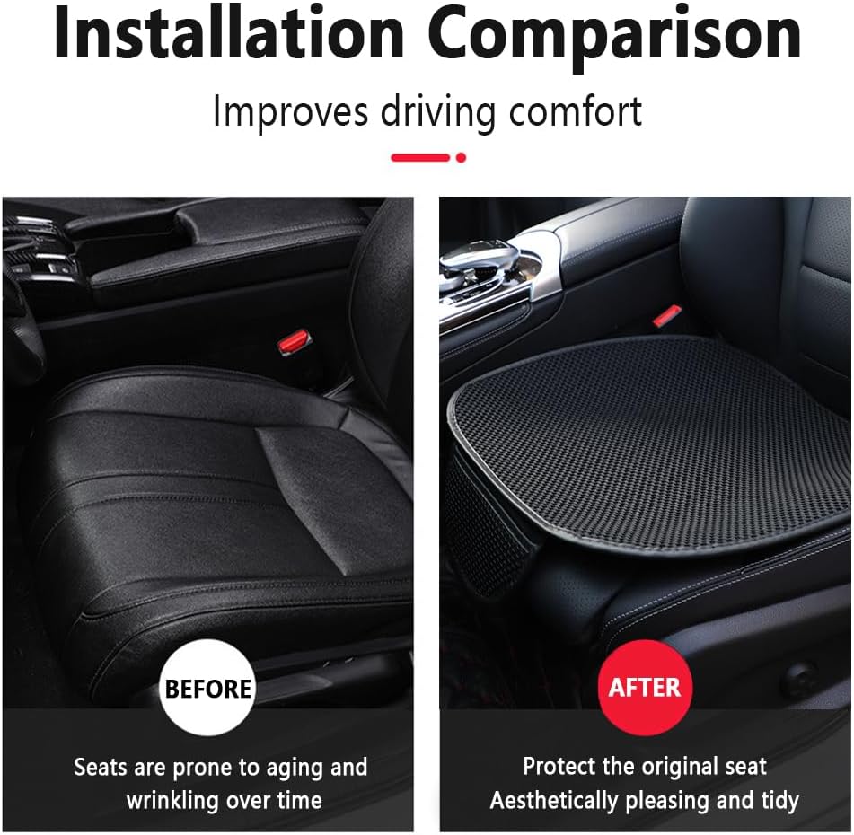 Extra Large 19.5" Car Seat Cushion for CCar Seat Driver Long Sitting,Breathable Comfort Car Cushion,Anti Slip CCar Seat Protector for Driving Travel 2Pcs