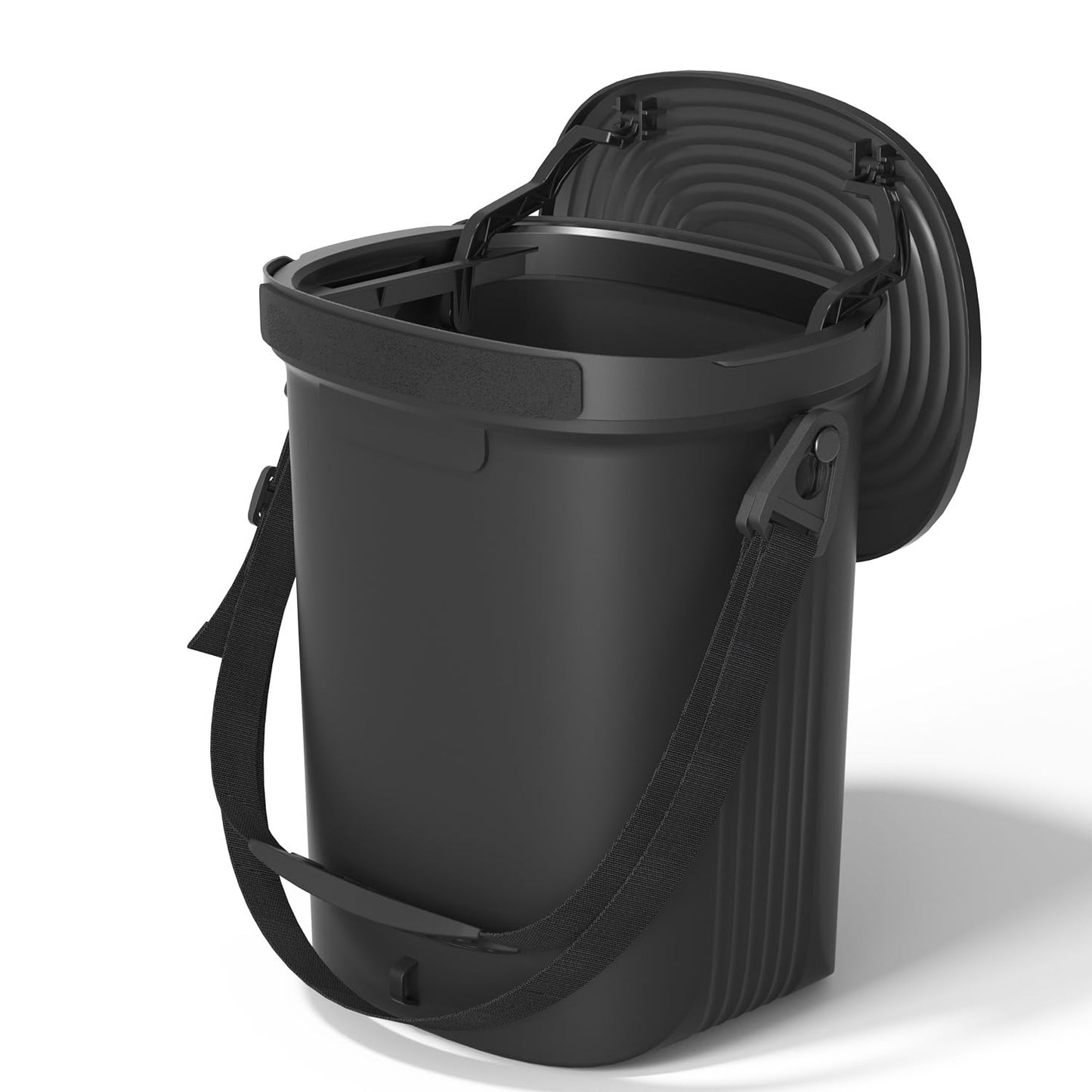 Garoopion Leakproof Car Trash Can, 1.9 Gallon Soft Silicone Hanging Garbage Can with Lid, Easy to Clean Vehicle Trash Bin, Suitable for Sedans, SUVs, MPVs &amp; Trucks
