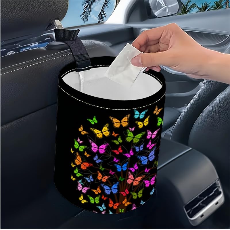 Portable Reusable Waterproof Car Trash Bin, Multipurpose Vehicle Organizer, Road Trip Essentials (Certoon cat)