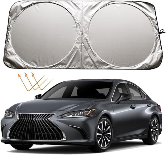 XHRING Windshield Sun Shade for Lexus is IS250 IS350 IS300 IS460 is Couple ES ES350 RC CT LS UX Series Accessories, Car Front Window Sunshade Sun Visor Shield for Lexus Sedans Sun Protection