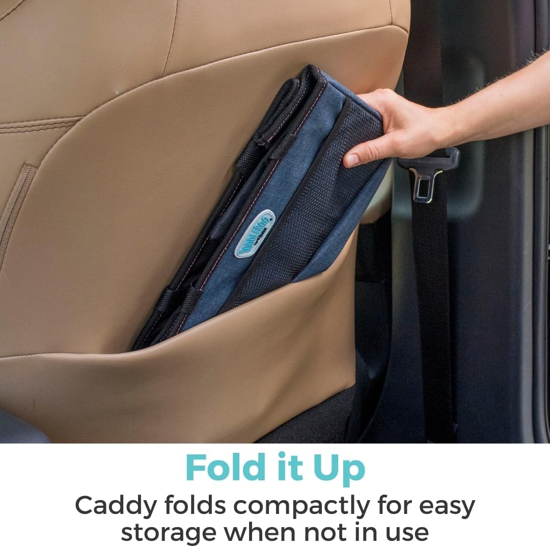 Toddleroo by North States - Car Organizer Caddy: Portable Diaper Caddy for Car - Baby Car Organizer & Storage - Navy