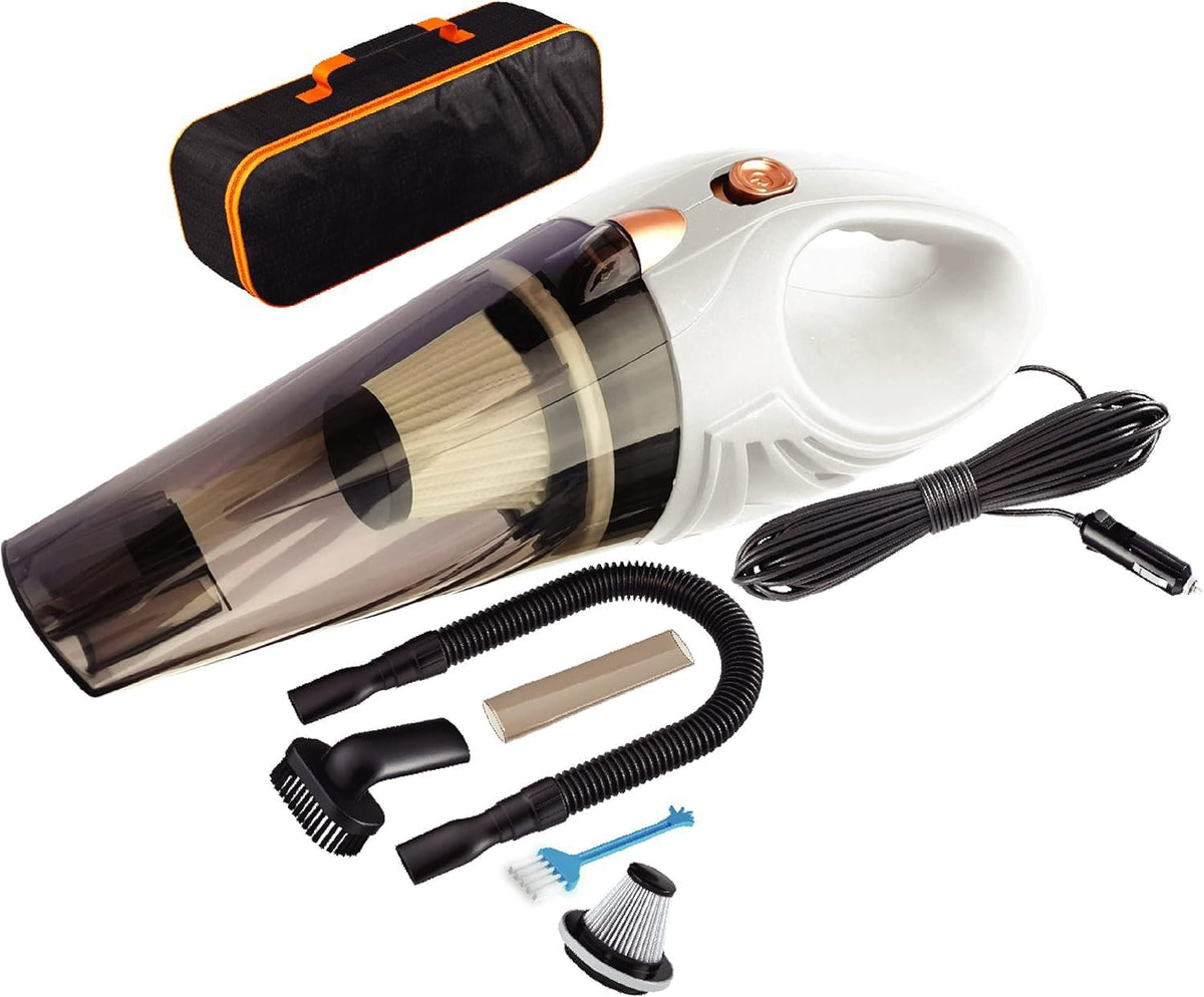 Car Vacuum Cleaner, Portable Handheld Mini Vacuum Cleaner W/ 16ft Cord, Bag, & Attachments - Small Vacuum for Car, RV, Boats, Travel
