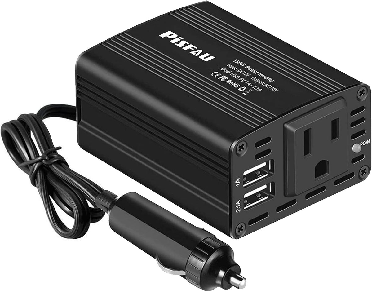 150W Power Inverters for Vehicles 12V DC to 110V AC Car Plug Adapter Outlet