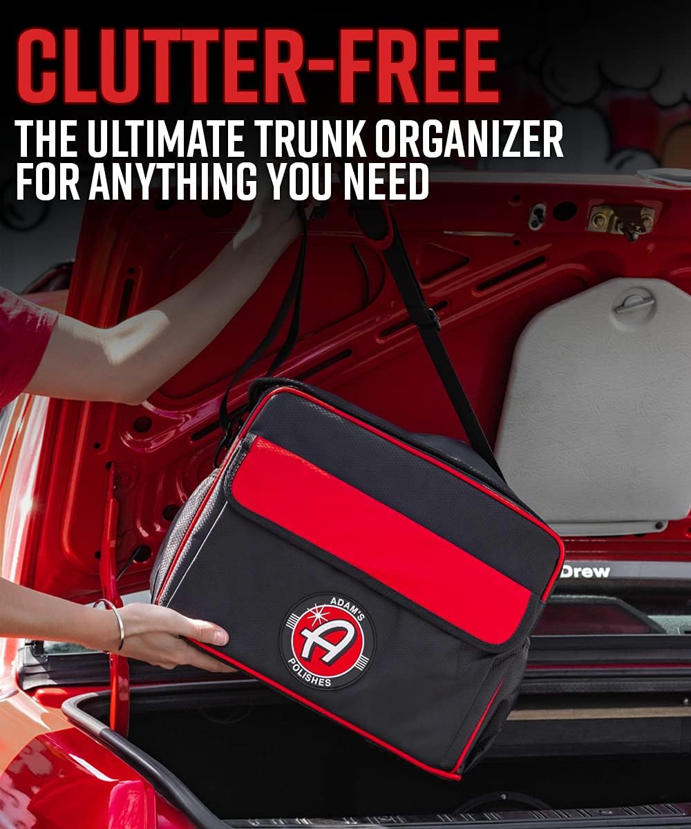 Adam's Polishes Foldable Trunk Organizer Bag - Car Box Organizer Storage For Detailing Products, Accessories, Cleaners, Air Fresheners, Microfiber Towels & More