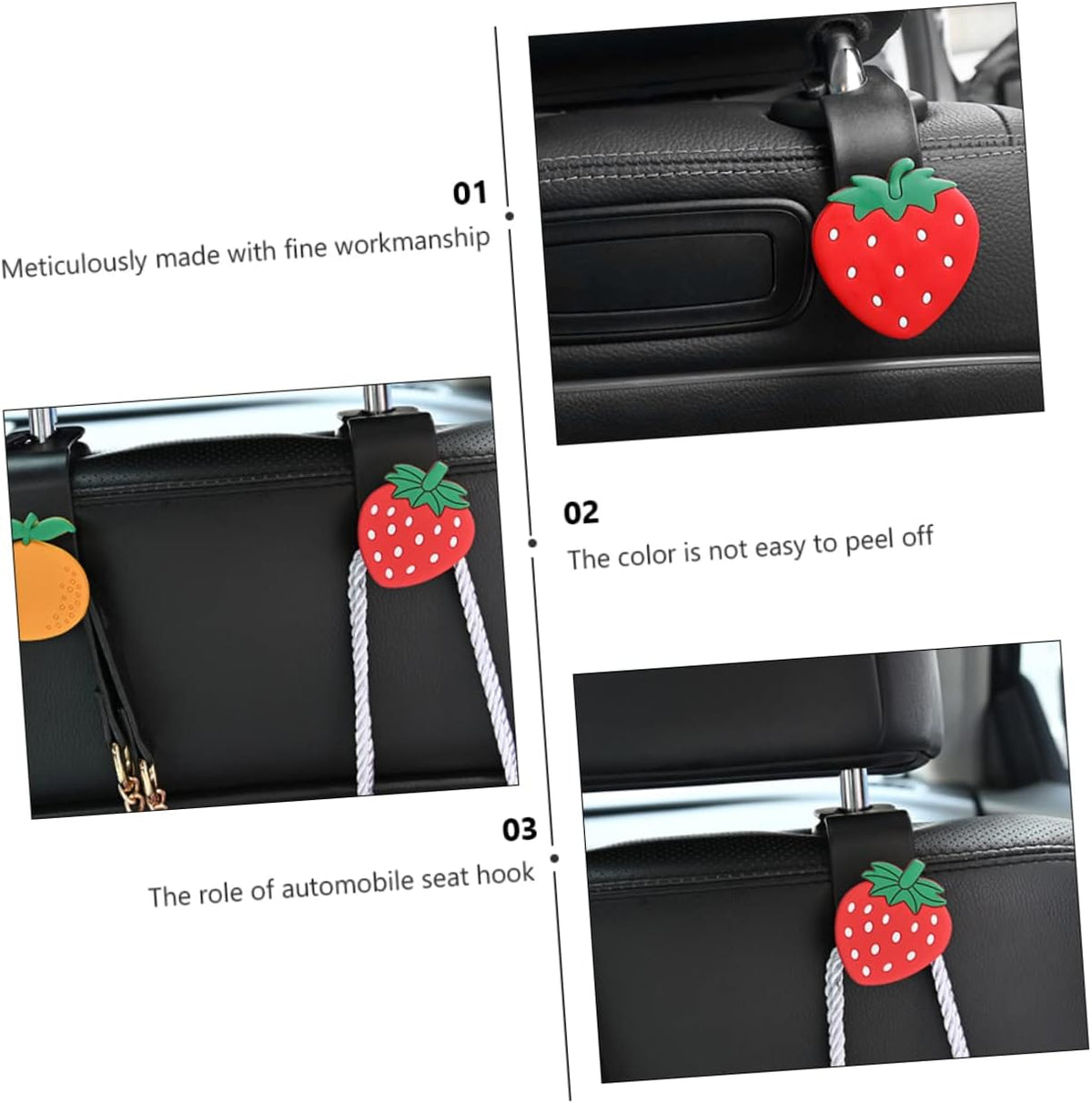 MAGICLULU 6 Pack Car Seatback Hooks Back Seat Headrest Hooks for Bags Grocery Purse and Keys Multi-Functional Car Hanger Storage Holder 4.72 X 2.75 X 1.57 in