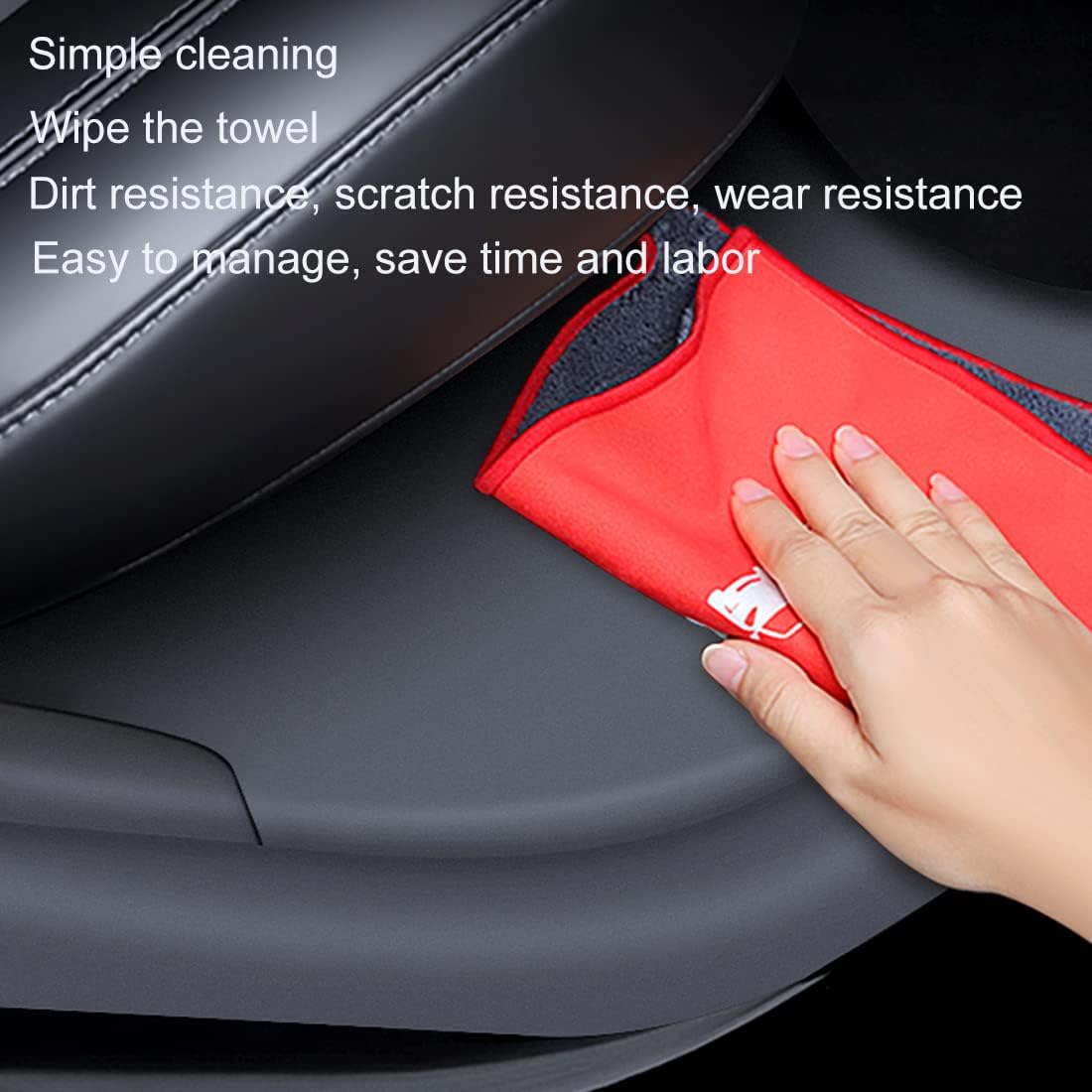 FASTCHE for Tesla Model Y Door Sill Protector 5 Seater (NOT Fit 7 Seater) Rear Door Car Pedal Kick Protection Strip Styling Covers Accessories(2 Packs)