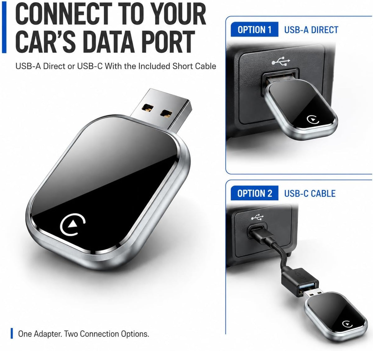 Wireless CarPlay and Android Auto Adapter for Factory Wired Systems,Silver