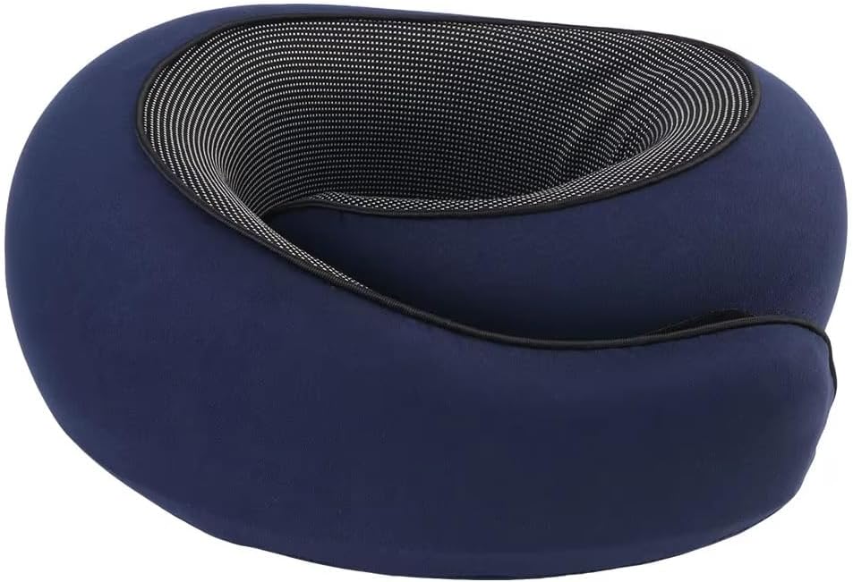 Oramo Travel Neck Pillow Memory Foam Travel Set with Eye Mask, Ear Plugs & Bag for Long Haul Flights, Car, Train, Office Adults & Kids. Zipper Makes It Easy to Clean.