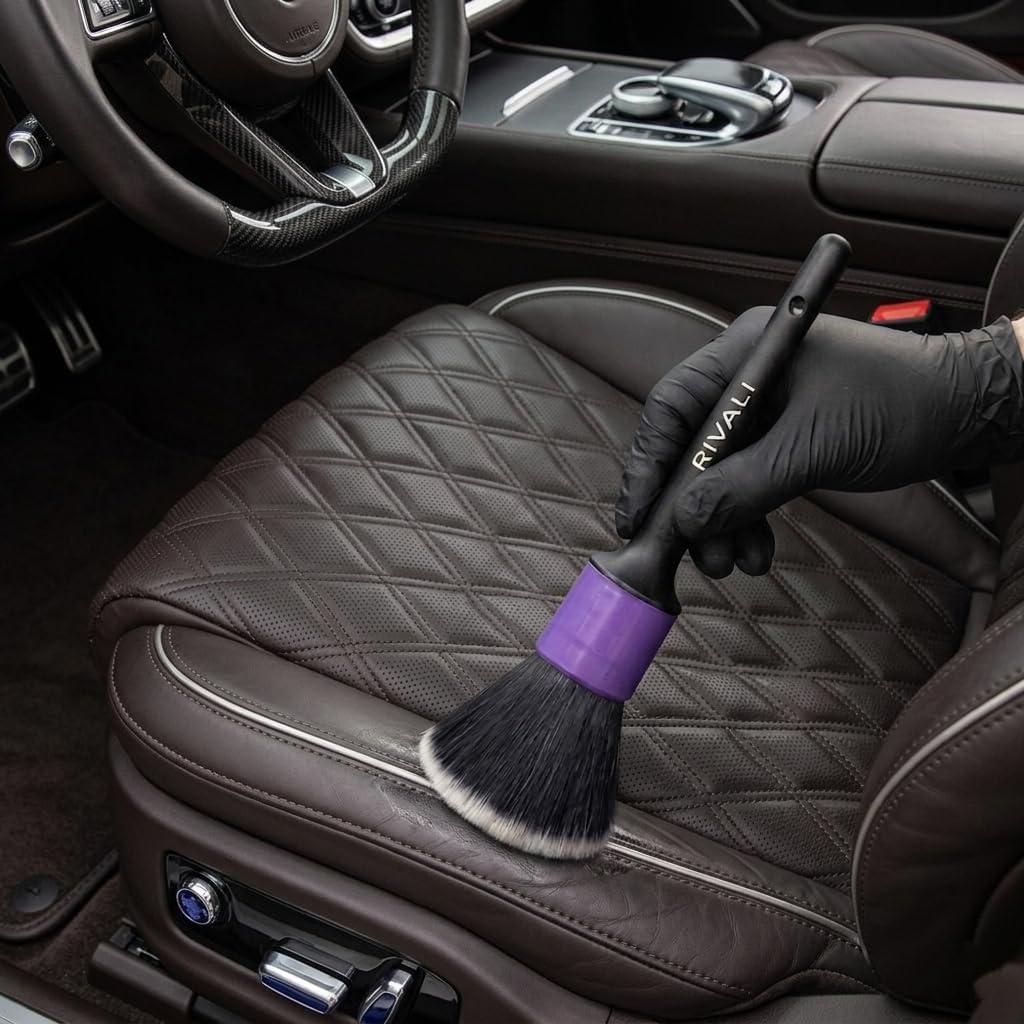 Rivali Car Care 5-Piece Car Interior Detailing Brush Set, Soft Scratch Free