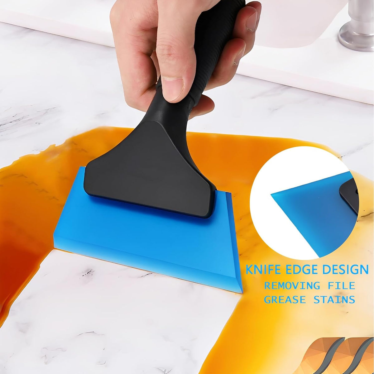 3 Pack Window Tint Squeegee, Small Squeegee, Rubber Scraper with Comfortable Handle for Car, Glass, Shower & Mirrors, 5.12-inch Blade for Easy Water Removal (Blue, Green, Red)