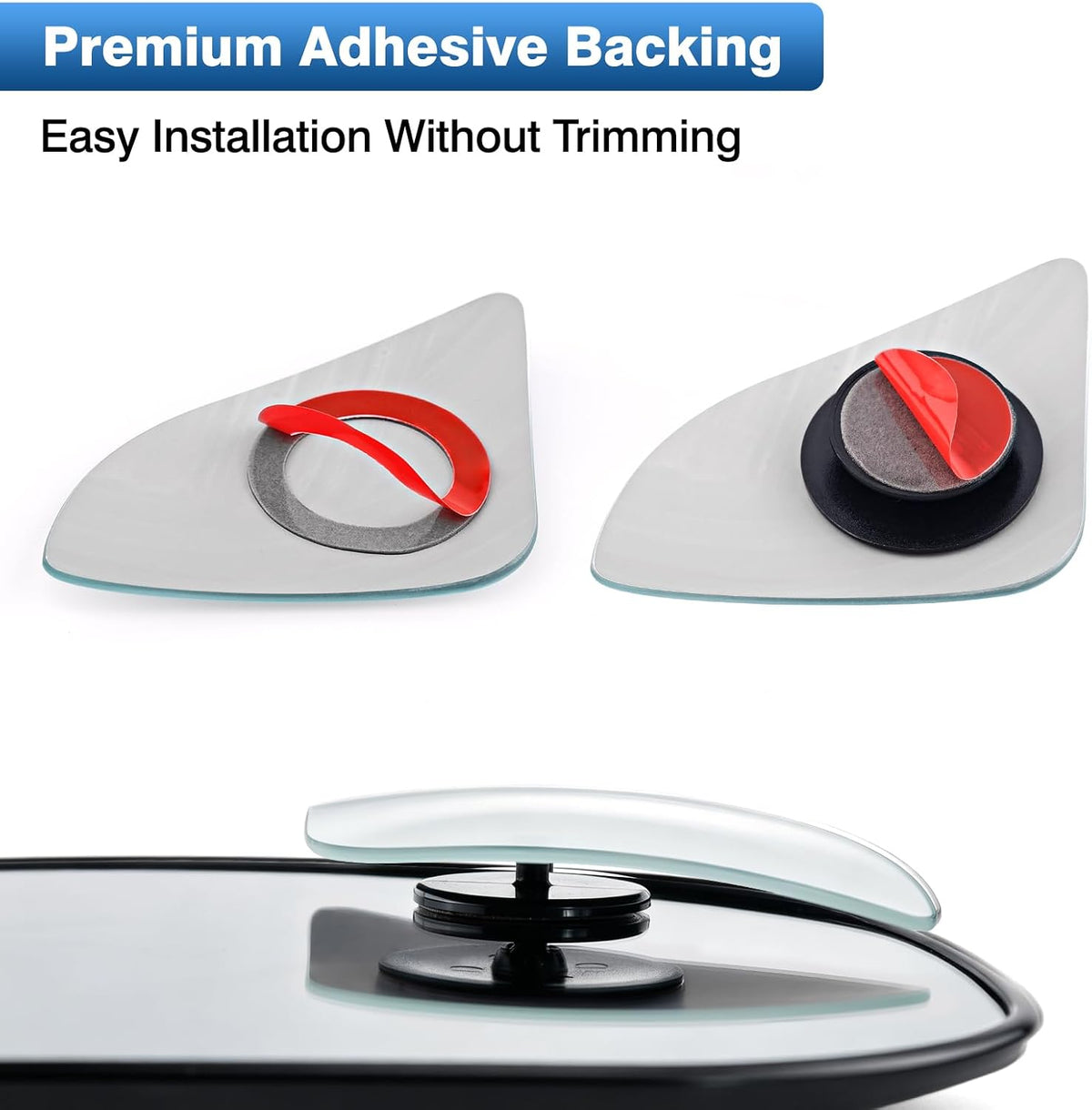 TOP-MAX Convex Stick On Blind Spot Mirrors for Toyota RAV4 2013-2025 Corolla Cross 4Runner Tacoma Highlander - Custom Fitted Side Mirror Upgrade for Wider View & Driving Security - (Left & Right)