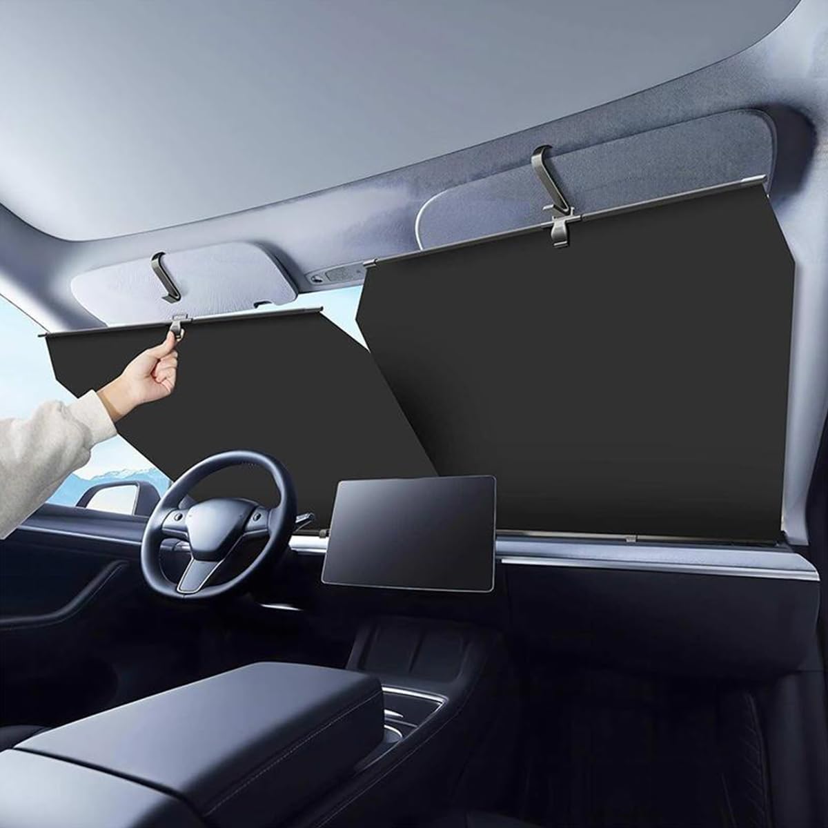 2026 Auto Retractable Car Windshield Sun Shade,Adjustable Automatic Sunshade for UV & Heat Protection,Privacy Protection,Universal Fit for Cars, Foldable Sun Visor for Parking & Outdoor Use