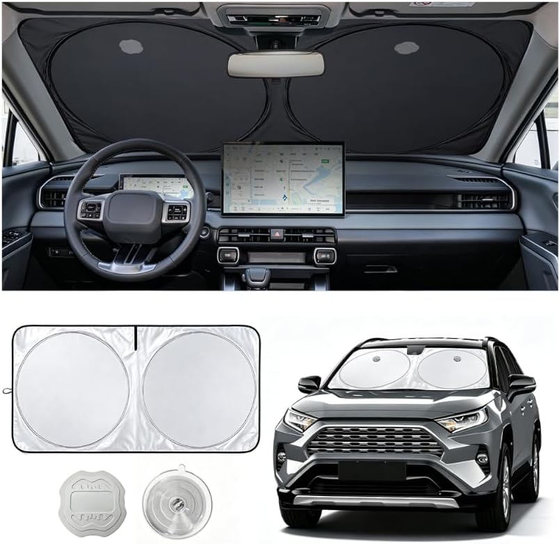 2026 Windshield Sun Shade: Suction Cups Prevent Collapse & Sagging