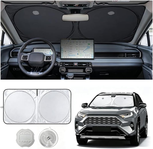 2026 Windshield Sun Shade: Suction Cups Prevent Collapse & Sagging