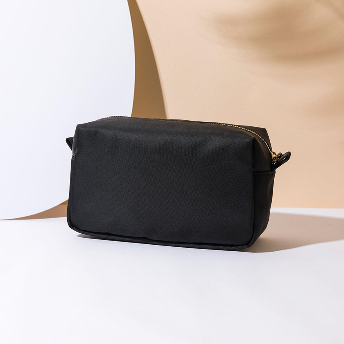Travel Makeup Bag, Ring Clasp Wristlet Organizer (Black)