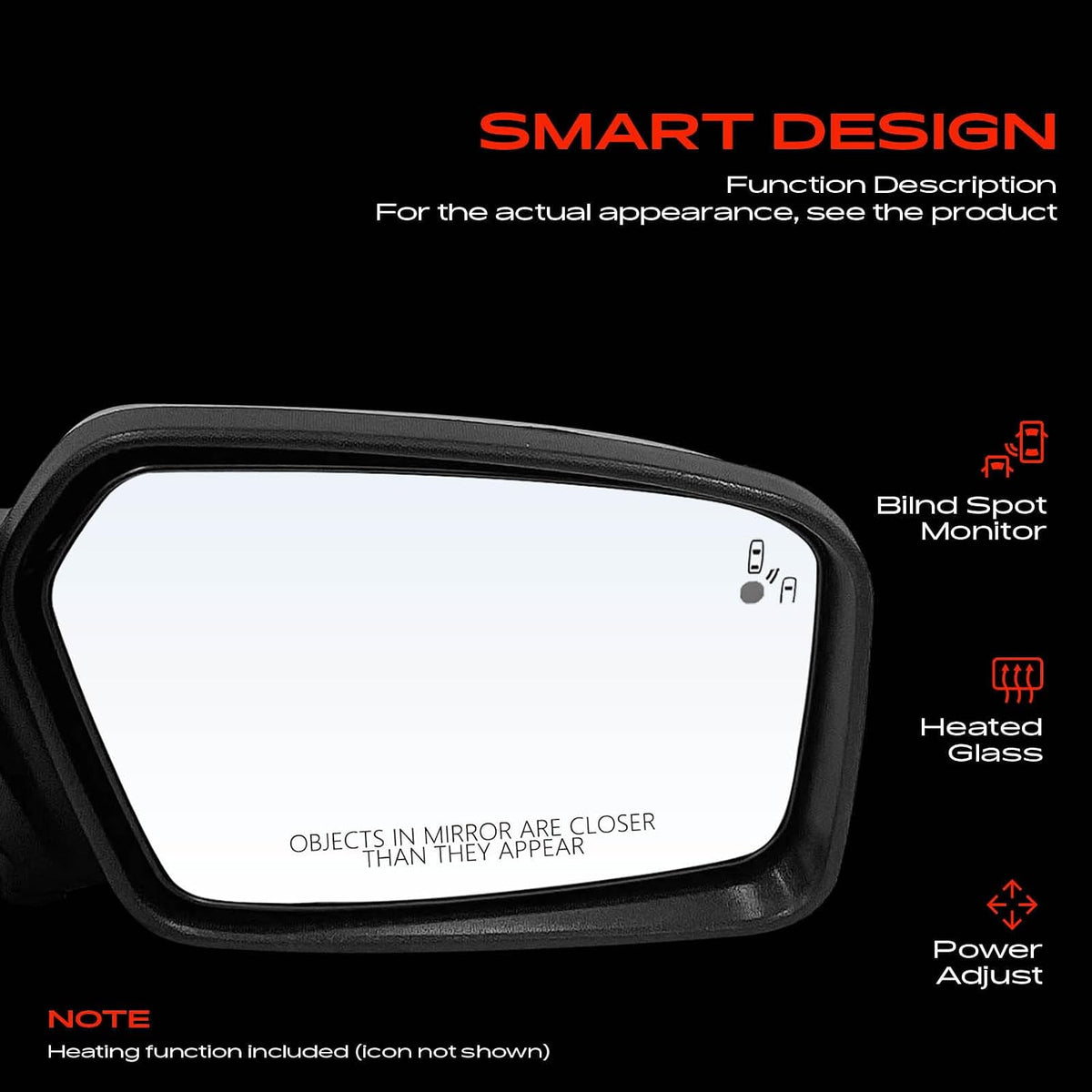 A-Premium Passenger Side Power Door Mirror Compatible with Ford, Mercury