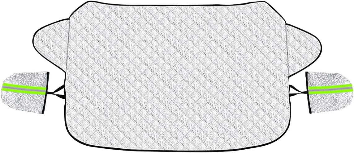 LoyaForba Car Magnetic Windshield Snow Cover, 4 Layers WAaterproof Windproof Protection,Snow,Ice,Sun,Frost Defense, Universal for SUV, Truck, Sedan, Van (Silver)