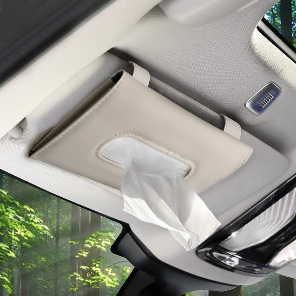 Tissue Dispenser for Cars, Car Visor Tissue Holder, Car Napkin Holder, Tissues Holder for Cars Visor with One Tissue Refill, Autos Pink