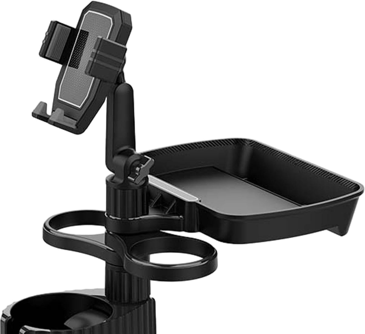 Cup Holder Tray for Car - 5 in 1 Adjustable Car Cup Holder Phone Mount with Food Tray, Holder Expander with 360°/180° Rotation, Automotive Extender Accessories for Auto Trucker Road Trip
